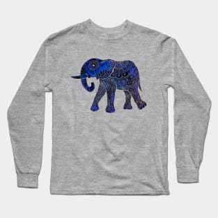 Blue Watercolor Mama Elephant Long Sleeve T-Shirt